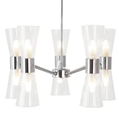 HERRERA 10 LIGHT POLISHED CHROME PENDANT CEILING LIGHT