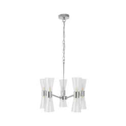 HERRERA 10 LIGHT POLISHED CHROME PENDANT CEILING LIGHT