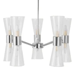 HERRERA 10 LIGHT POLISHED CHROME PENDANT CEILING LIGHT