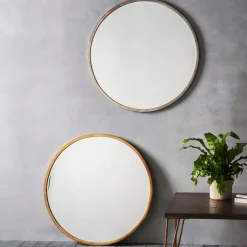 Higgins Round Antique Gold Mirror