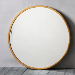 Higgins Round Antique Gold Mirror