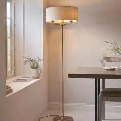 Highclere 3 Light Brass Floor Lamp