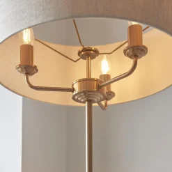 Highclere 3 Light Brass Floor Lamp