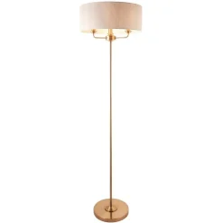 Highclere 3 Light Brass Floor Lamp