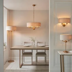 Highclere 6 Light Brass Pendant Ceiling Light