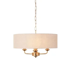 Highclere 3 Light Brass Pendant Ceiling Light