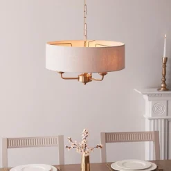 Highclere 3 Light Brass Pendant Ceiling Light