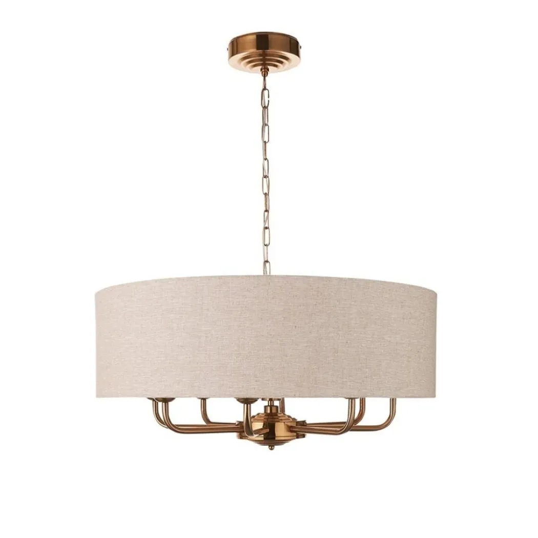 Highclere 8 Light Brass Pendant Ceiling Light