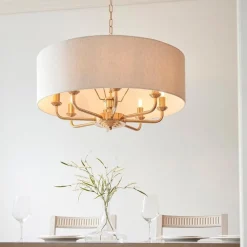 Highclere 8 Light Brass Pendant Ceiling Light