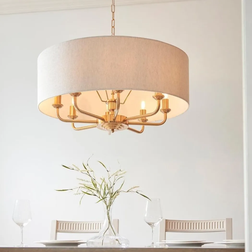 Highclere 8 Light Brass Pendant Ceiling Light