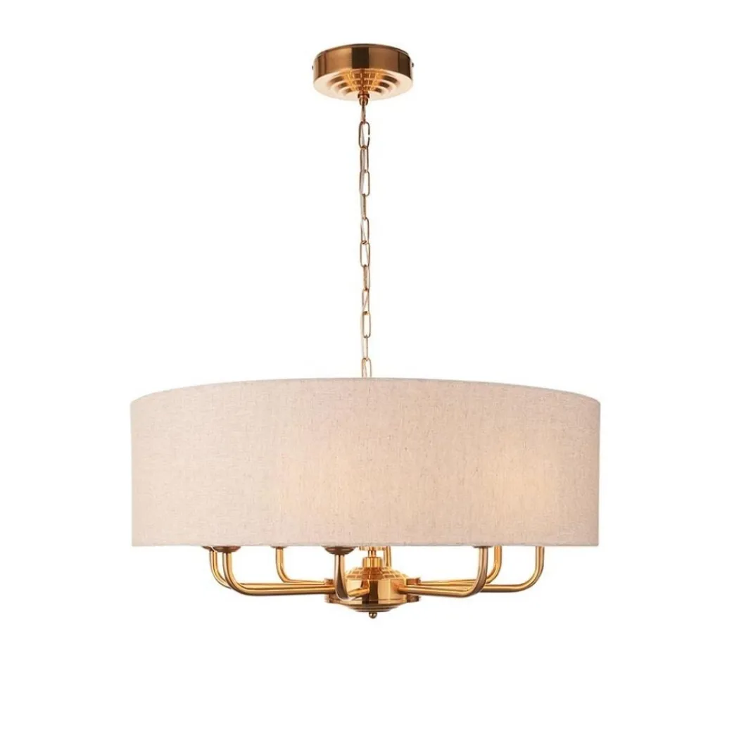 Highclere 8 Light Brass Pendant Ceiling Light