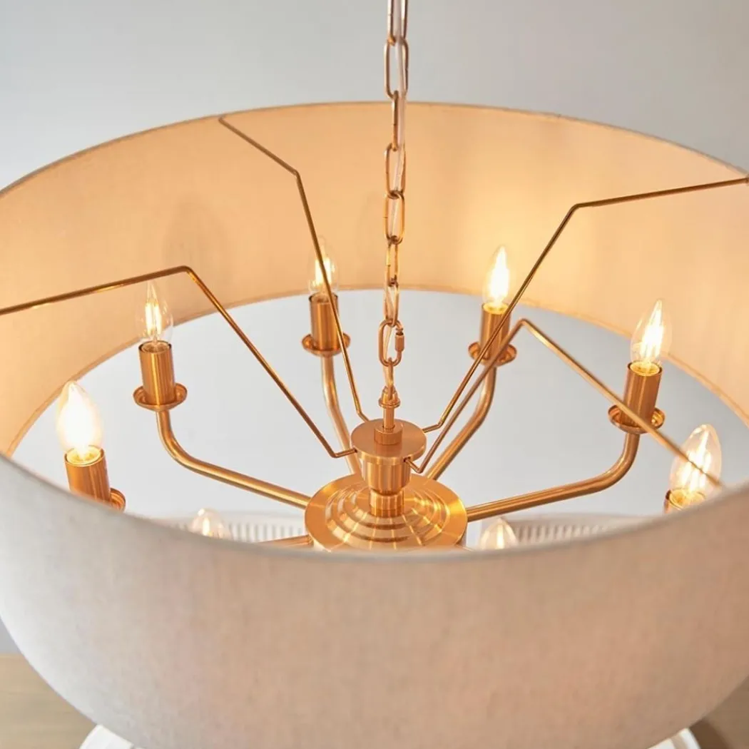 Highclere 8 Light Brass Pendant Ceiling Light