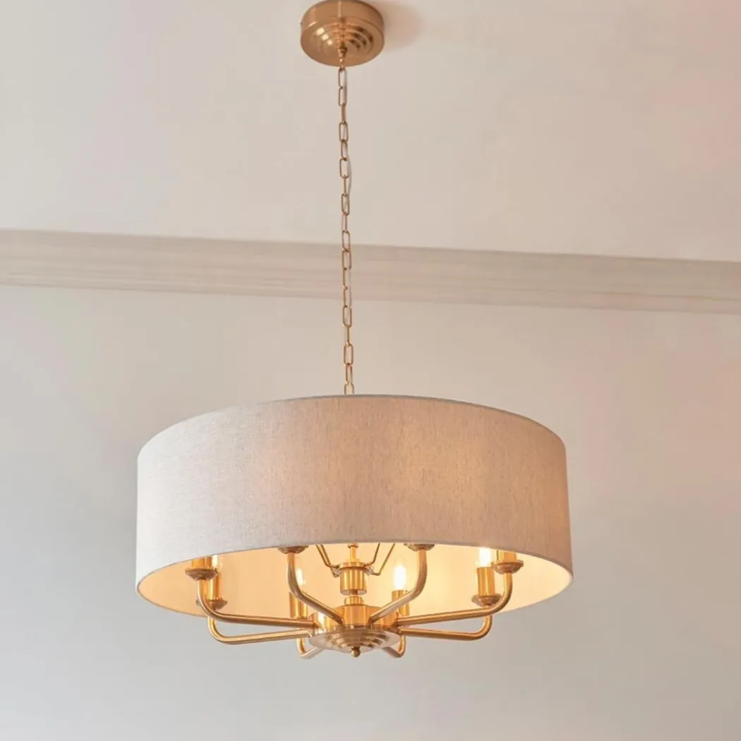 Highclere 8 Light Brass Pendant Ceiling Light