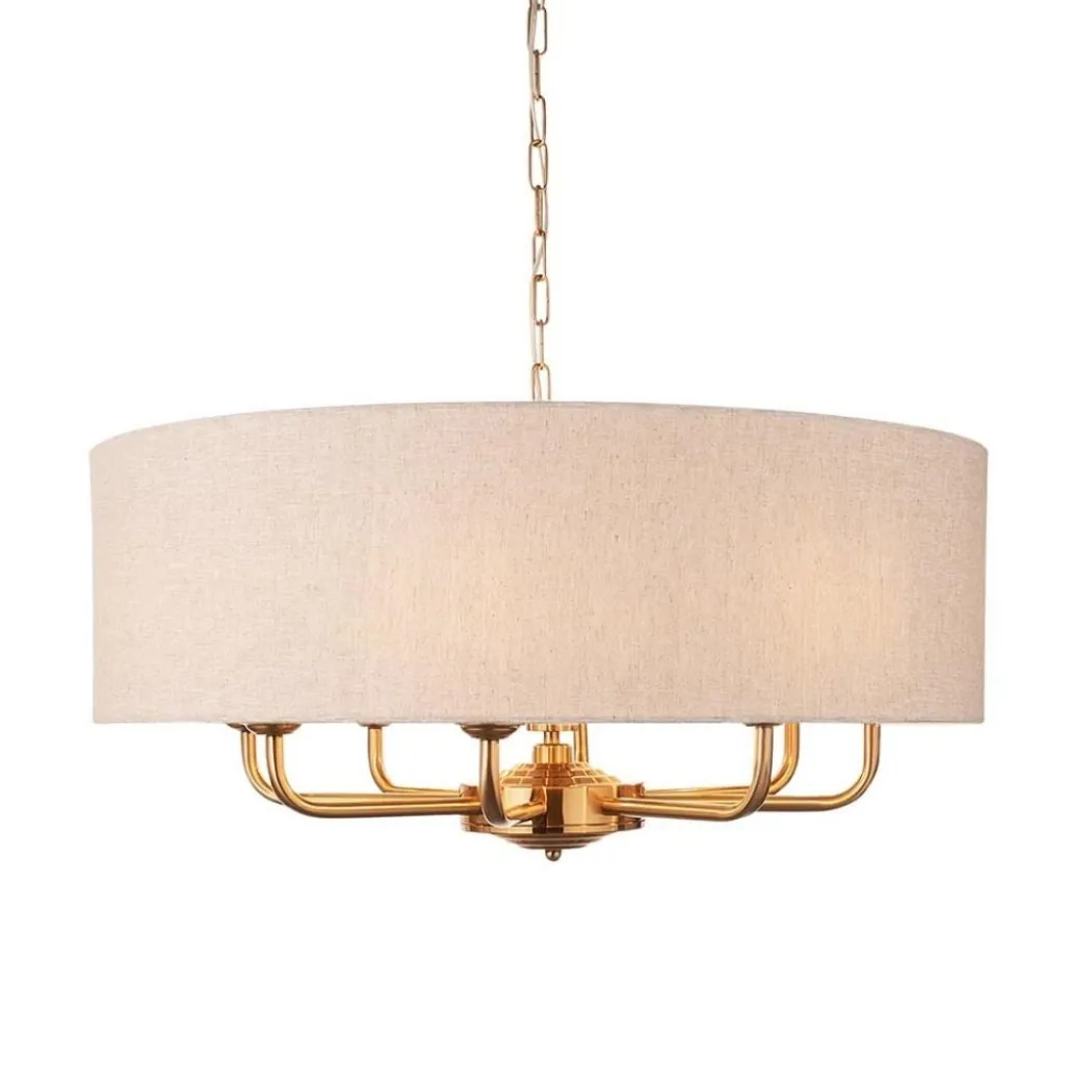 Highclere 8 Light Brass Pendant Ceiling Light