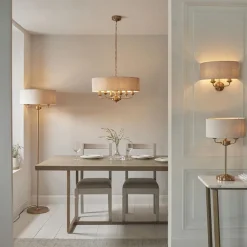 Highclere 3 Light Brass Table Lamp