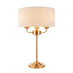 Highclere 3 Light Brass Table Lamp