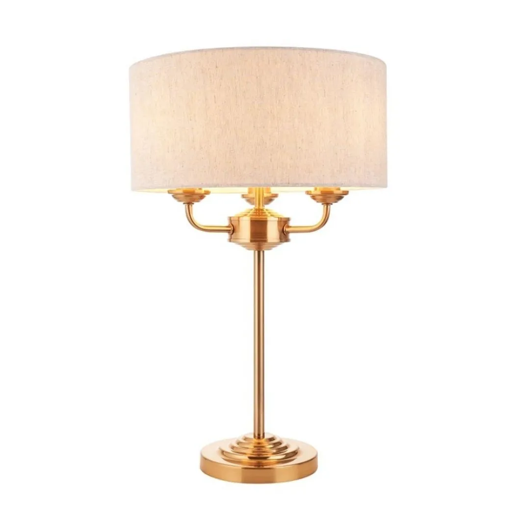 Highclere 3 Light Brass Table Lamp