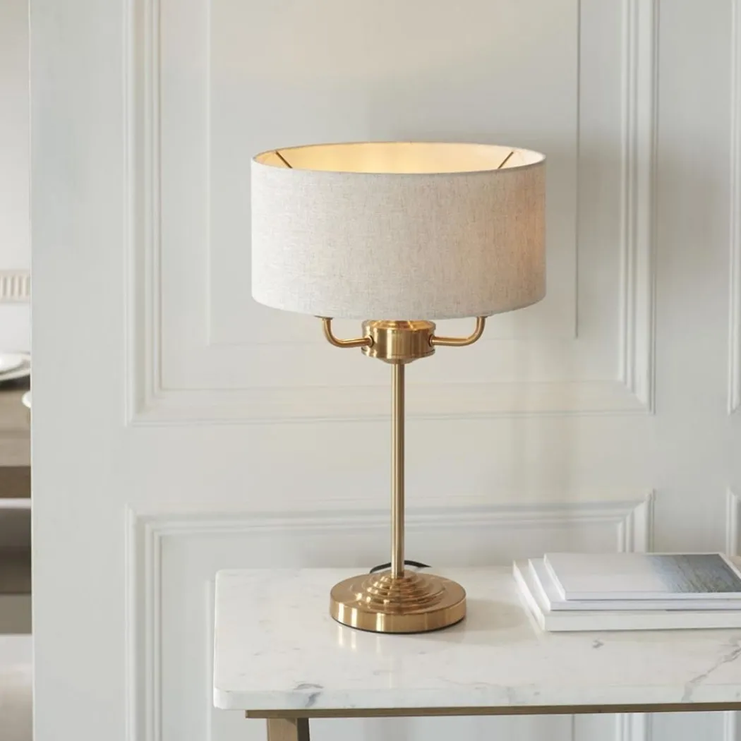 Highclere 3 Light Brass Table Lamp