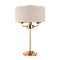 Highclere 3 Light Brass Table Lamp