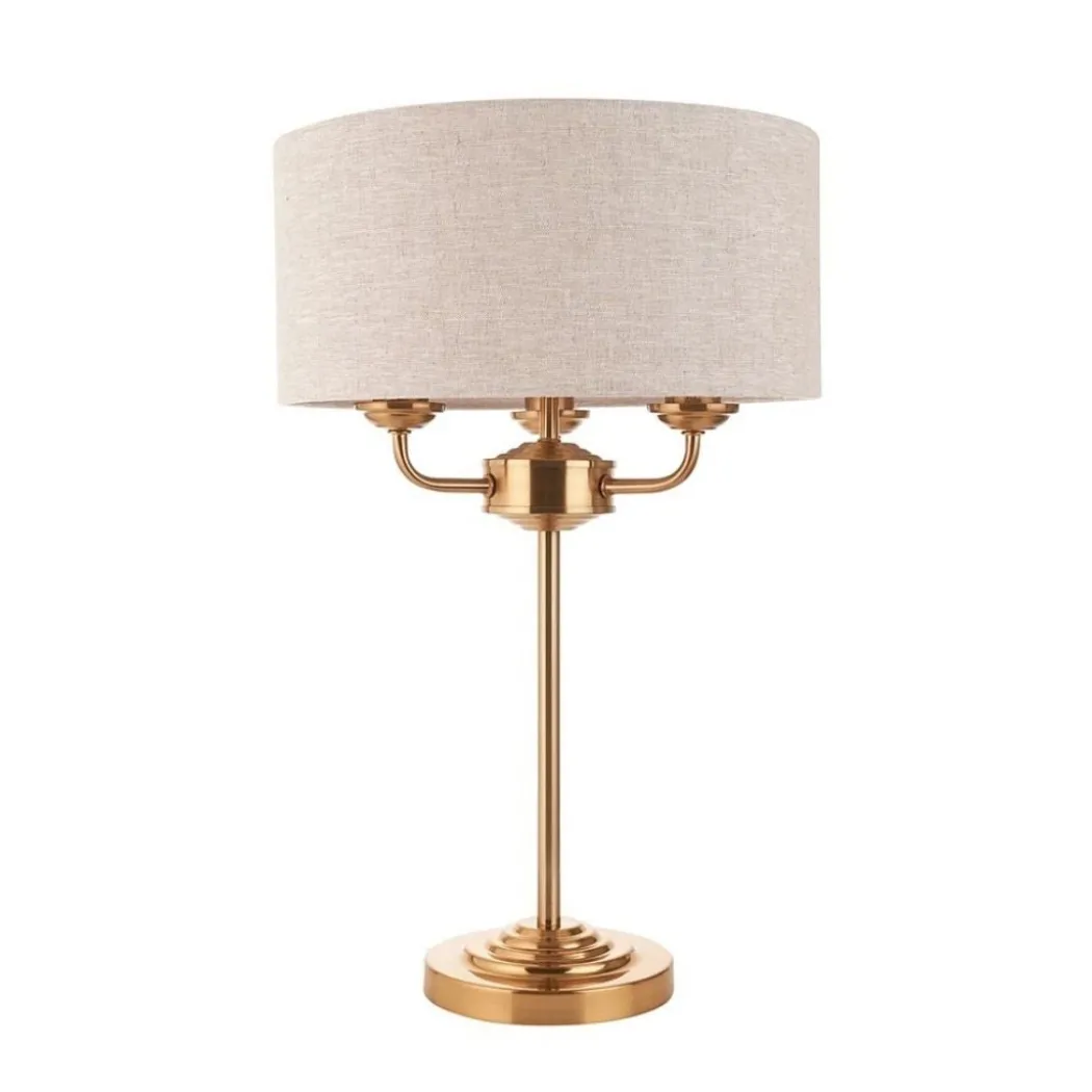Highclere 3 Light Brass Table Lamp