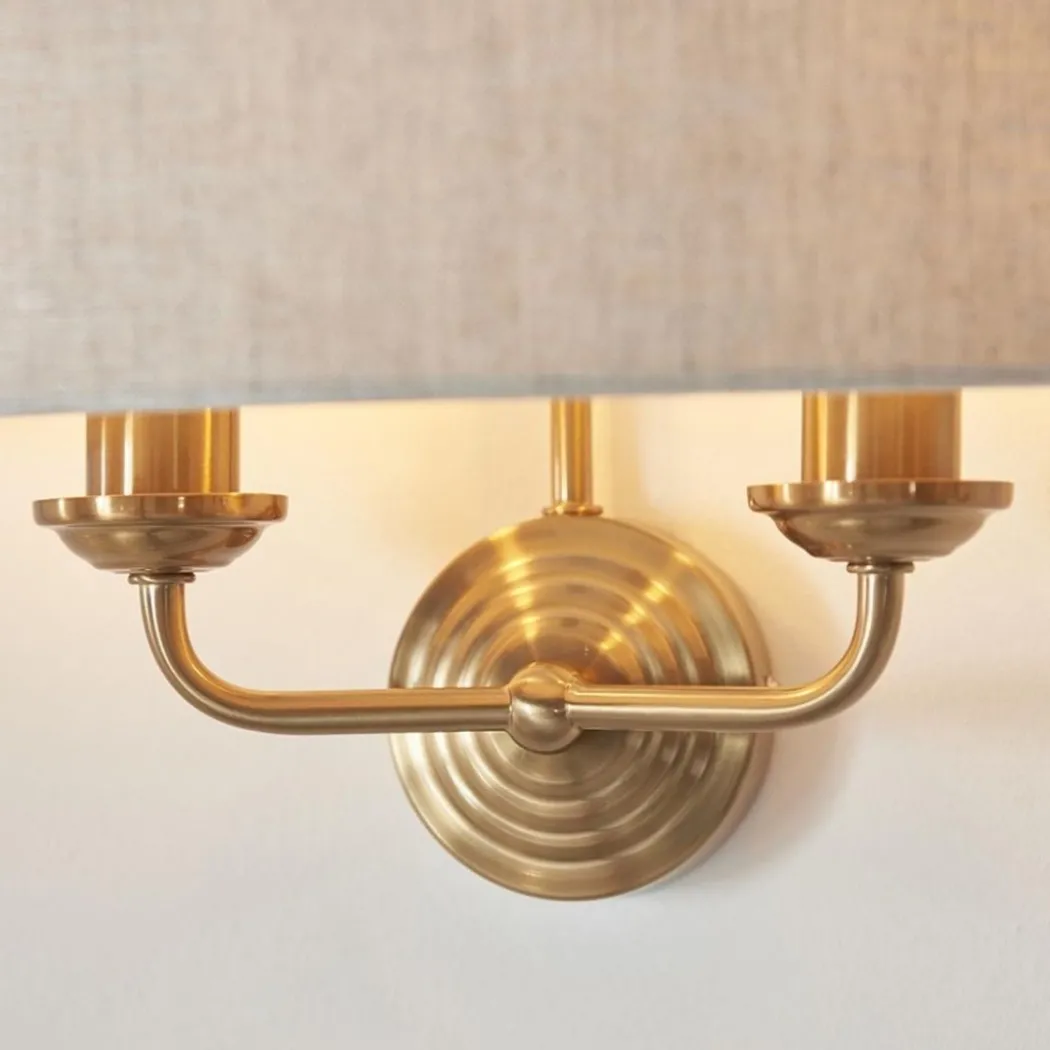 Highclere 2 Light Brass Wall Light