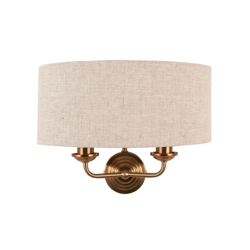 Highclere 2 Light Brass Wall Light