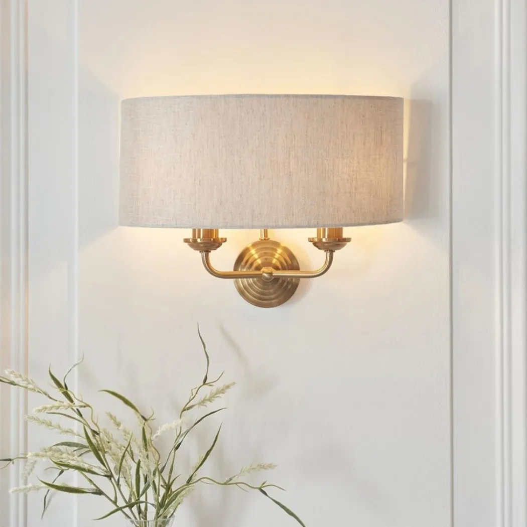 Highclere 2 Light Brass Wall Light