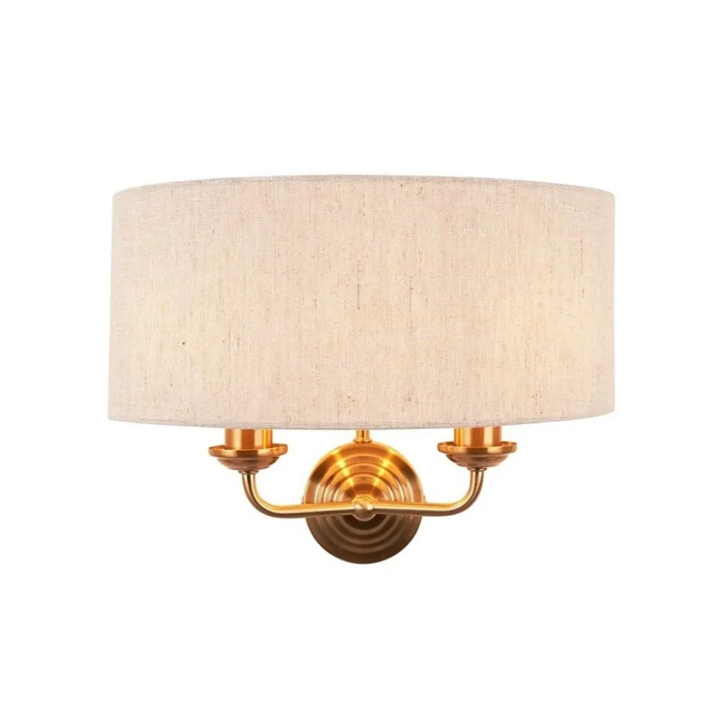 Highclere 2 Light Brass Wall Light