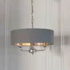 Highclere 3 Light Nickel & Charcoal Ceiling Pendant