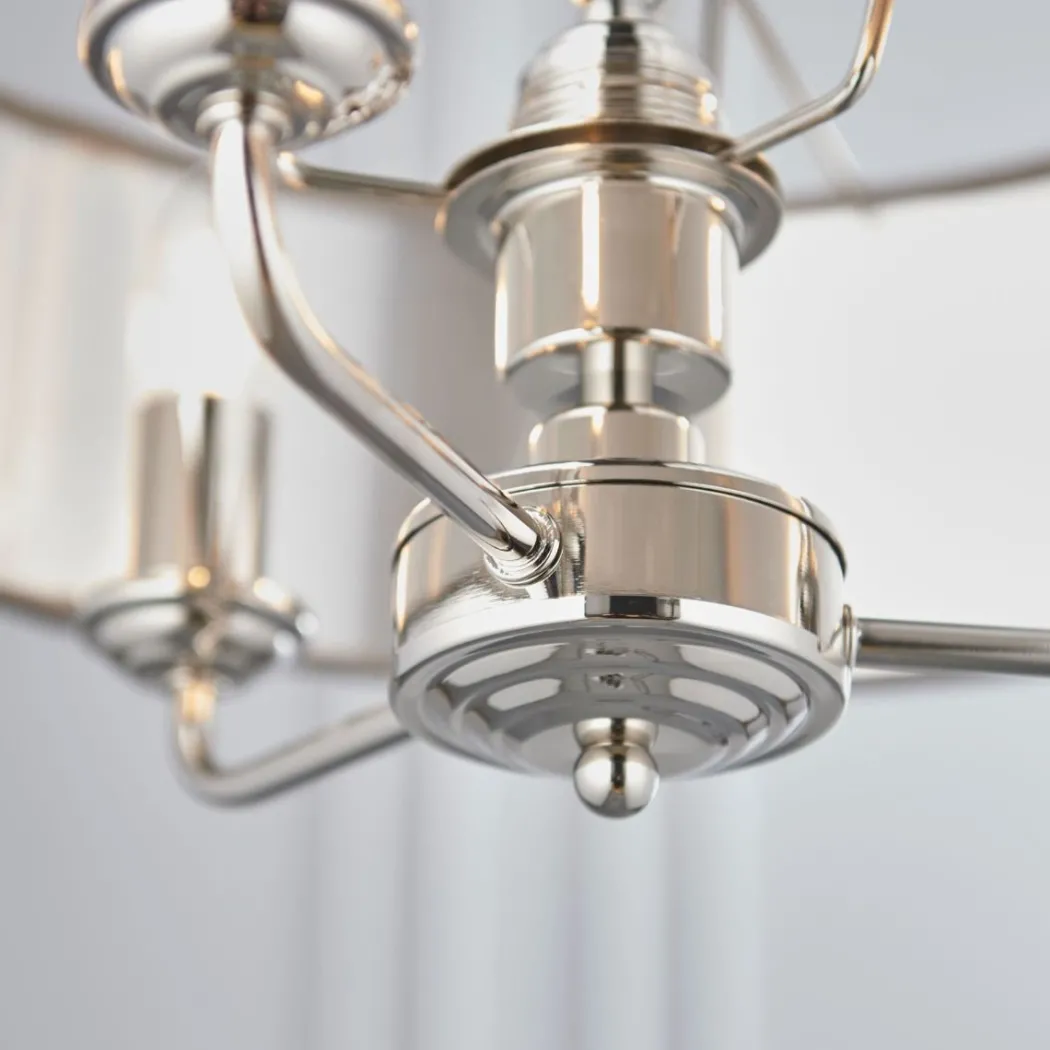 Highclere 3 Light Nickel & Charcoal Ceiling Pendant