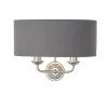 Highclere 2 Light Nickel & Charcoal Wall Light