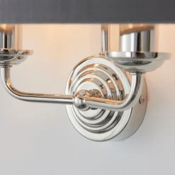 Highclere 2 Light Nickel & Charcoal Wall Light