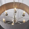 Highclere 6 Light Nickel & Charcoal Pleated Ceiling Pendant