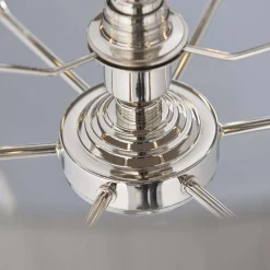 Highclere 6 Light Nickel & Charcoal Pleated Ceiling Pendant