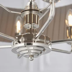 Highclere 6 Light Nickel & Charcoal Pleated Ceiling Pendant
