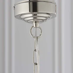 Highclere 6 Light Nickel & Charcoal Pleated Ceiling Pendant