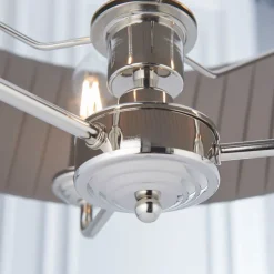 Highclere 3 Light Nickel & Charcoal Pleated Ceiling Pendant
