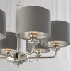 Highclere 6 Light Nickel & Charcoal Chandelier