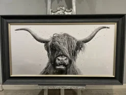 Highland Cow 100x50 Framed Wall Art