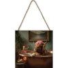 Highland Pampered Cow 20x20 Wooden Block