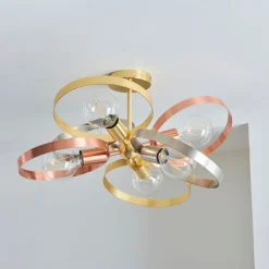 Hoop 6 Light Semi Flush Trio Ceiling Light