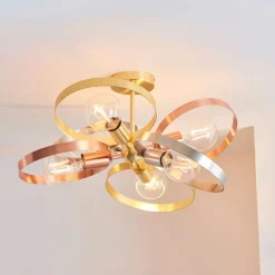 Hoop 6 Light Semi Flush Trio Ceiling Light