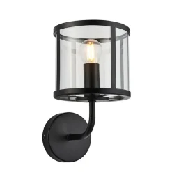 Hopton 1 Light Matte Black Wall Light