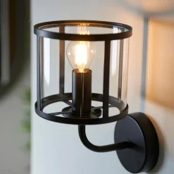 Hopton 1 Light Matte Black Wall Light