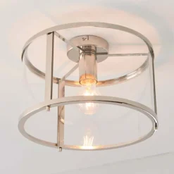 Hopton Flush Polished Nickel Ceiling Light