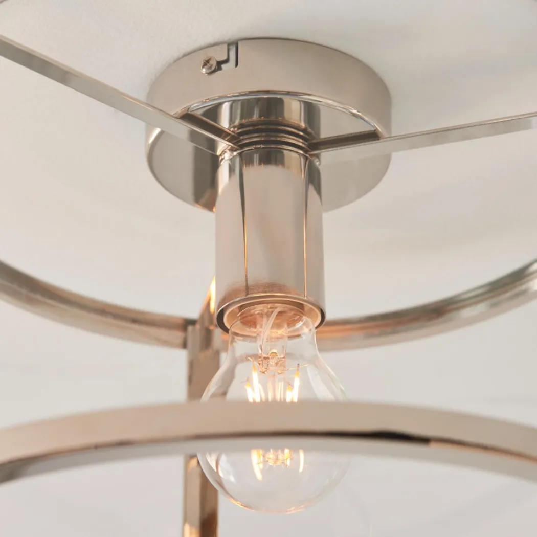 Hopton Flush Polished Nickel Ceiling Light