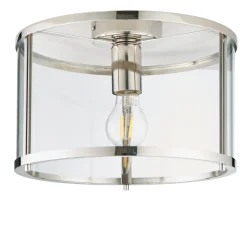 Hopton Flush Polished Nickel Ceiling Light