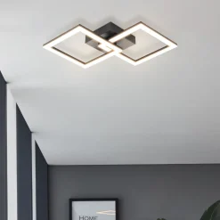 Huerta 2 Light Black LED Flush Ceiling Light