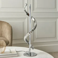 Hyde Chrome And Crystal LED Table Lamp