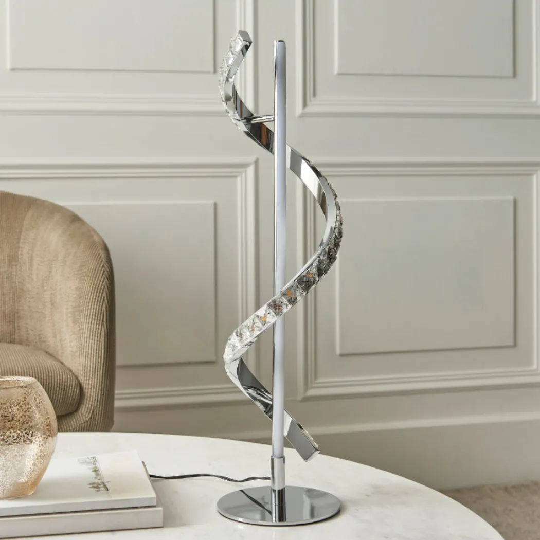 Hyde Chrome And Crystal LED Table Lamp